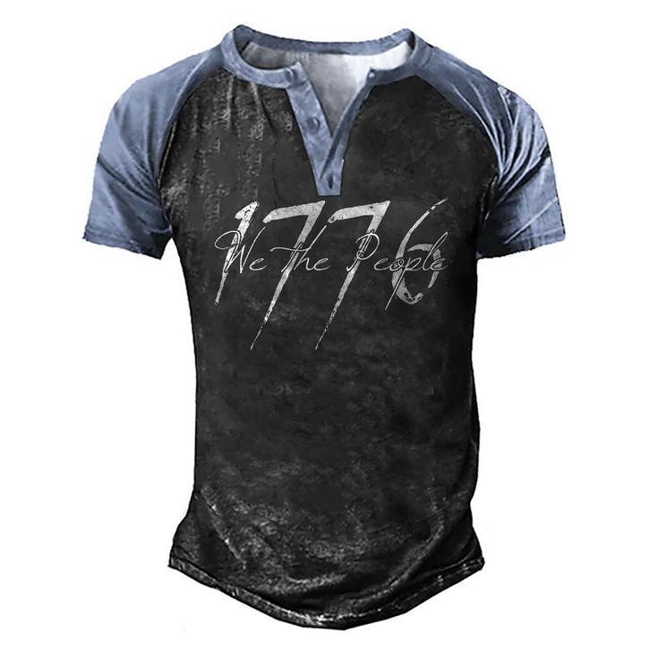 Womens US Constitution Day 1776 We The People V-Neck Men's Henley Raglan T-Shirt