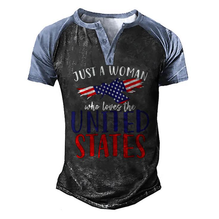 Us Flag Freedom United States Women American 4Th Of July Men's Henley Raglan T-Shirt