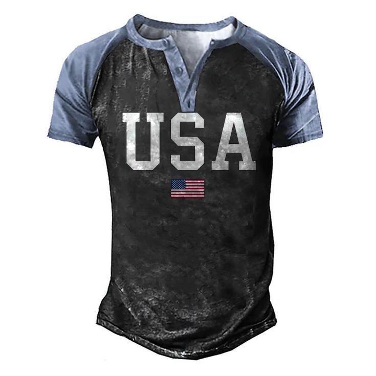 Usa Women Men Kids Patriotic American Flag July 4Th Men's Henley Raglan T-Shirt