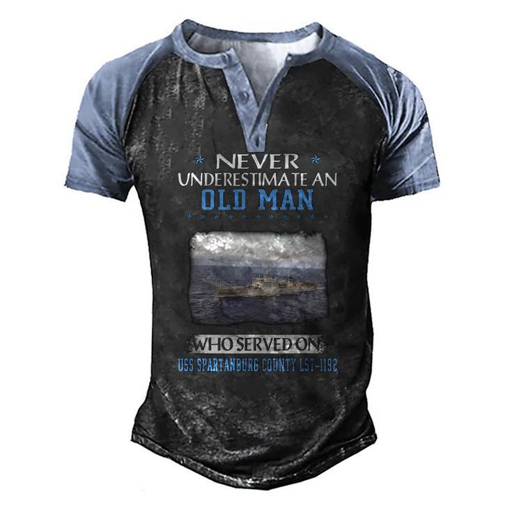 Uss Spartanburg County Lst-1192 Veterans Day Father Day Men's Henley Raglan T-Shirt