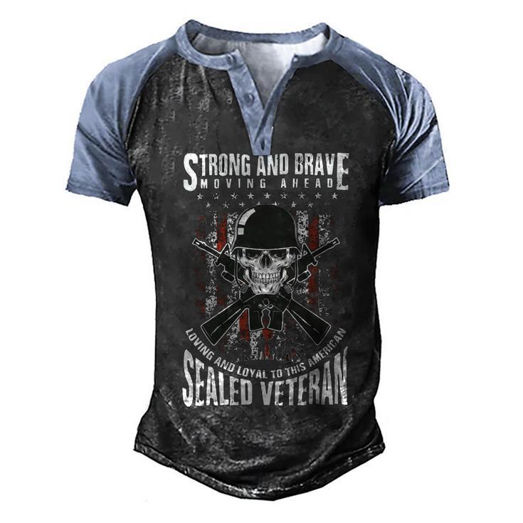 Veteran Strong And Brave American Veteran 224 Navy Soldier Army Military Men's Henley Shirt Raglan Sleeve 3D Print T-shirt