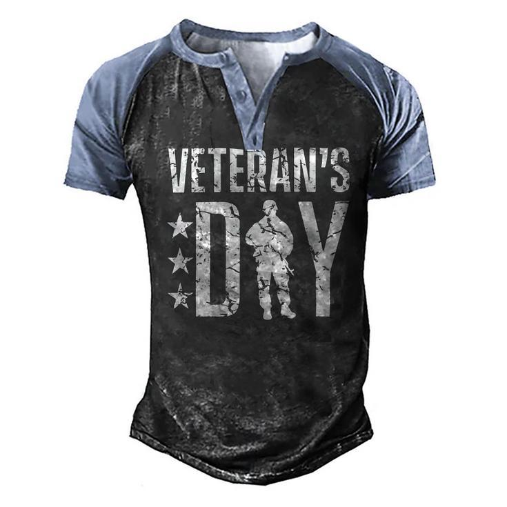 Veteran Veteran Veterans 73 Navy Soldier Army Military Men's Henley Shirt Raglan Sleeve 3D Print T-shirt
