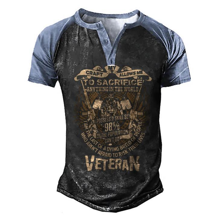 Veteran Veterans Day 690 Navy Soldier Army Military Men's Henley Shirt Raglan Sleeve 3D Print T-shirt