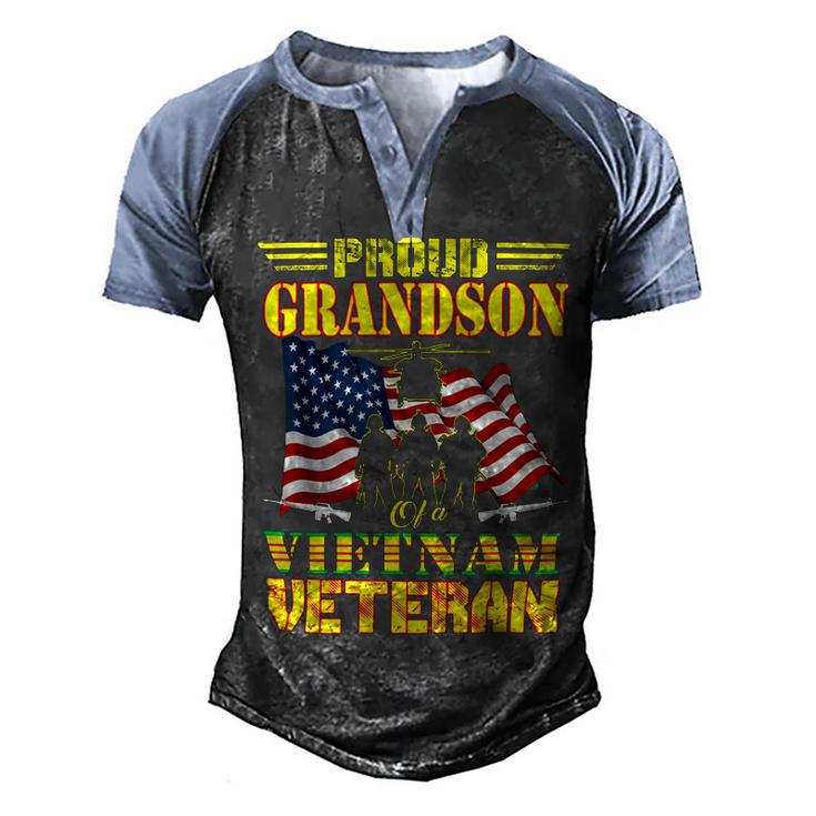 Veteran Veterans Day Proud Grandson Of A Vietnam Veteran For 142 Navy Soldier Army Military Men's Henley Shirt Raglan Sleeve 3D Print T-shirt