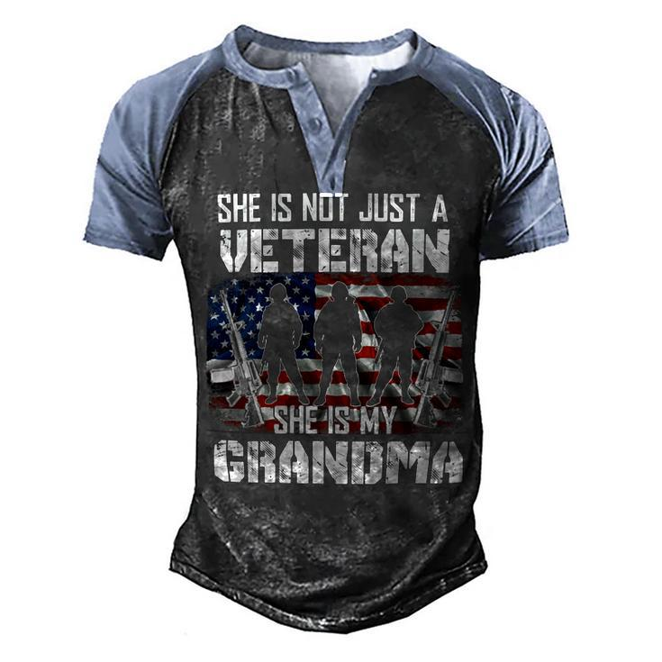 Veteran Veterans Day Womens Veteran She Is My Grandma American Flag Veterans Day 333 Navy Soldier Army Military Men's Henley Shirt Raglan Sleeve 3D Print T-shirt