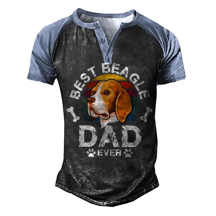 Vintage Distressed Best Lovers Dad 180 Beagle Dog Men's Henley Shirt Raglan Sleeve 3D Print T-shirt