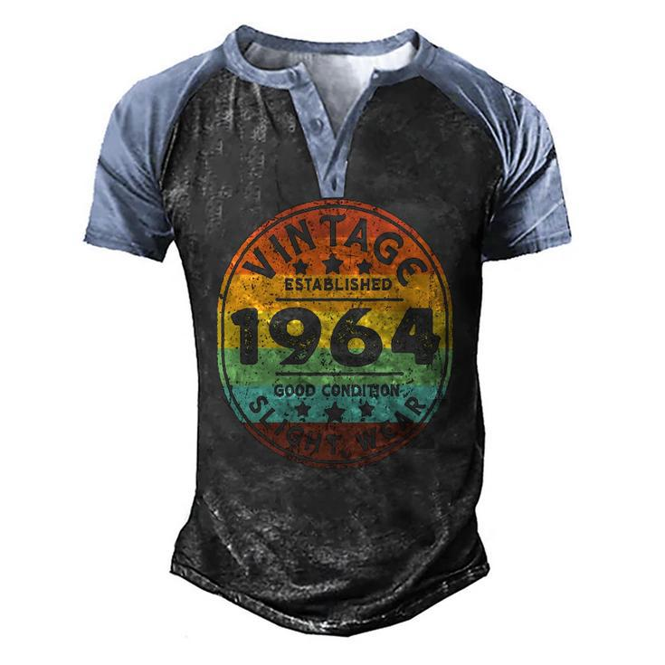 Vintage Established 1964 58Th Birthday Party Retro Men Men's Henley Raglan T-Shirt