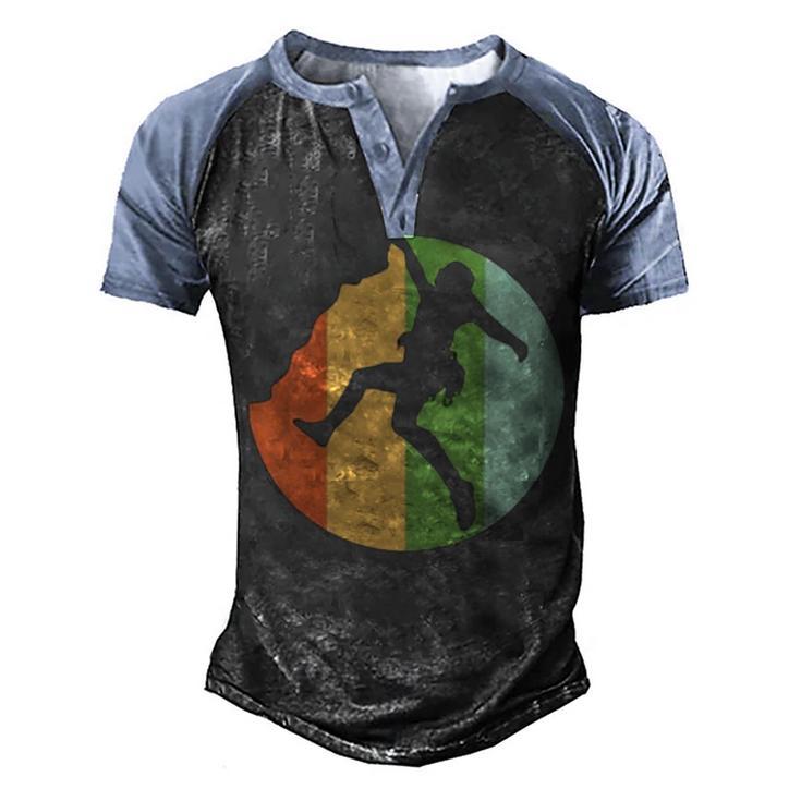 Vintage Retro Rock Climber 177 Shirt Men's Henley Shirt Raglan Sleeve 3D Print T-shirt