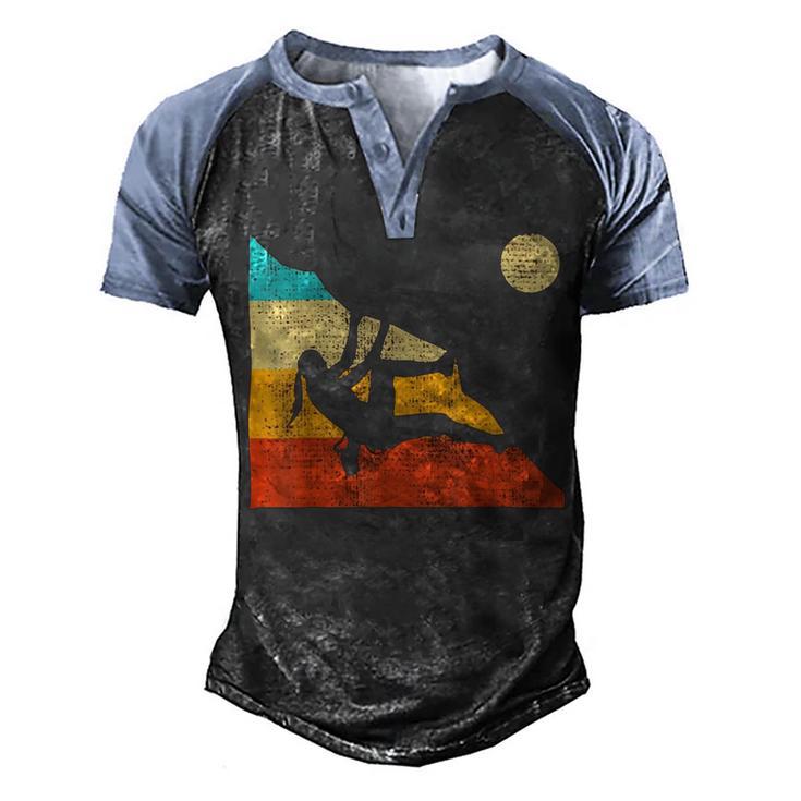 Vintage Retro Rock Climber 178 Shirt Men's Henley Shirt Raglan Sleeve 3D Print T-shirt