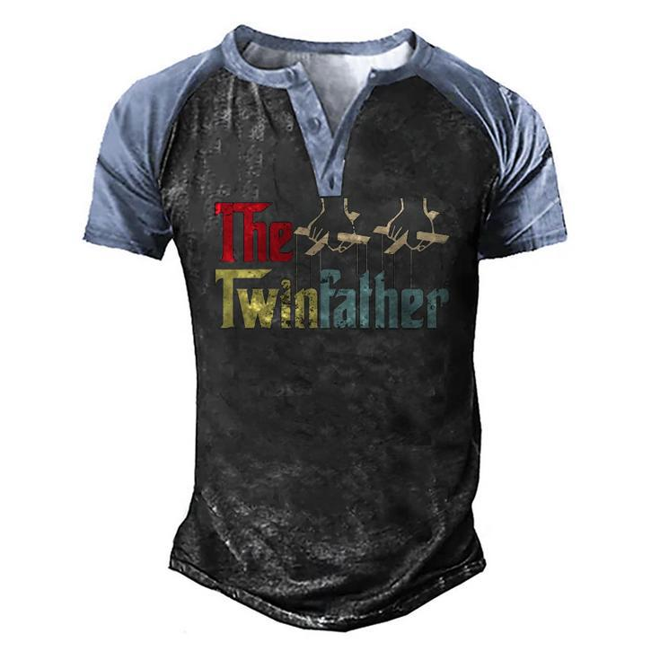 Vintage The Twinfather Happy Fathers Day Proud Dad Of Twins Men's Henley Raglan T-Shirt