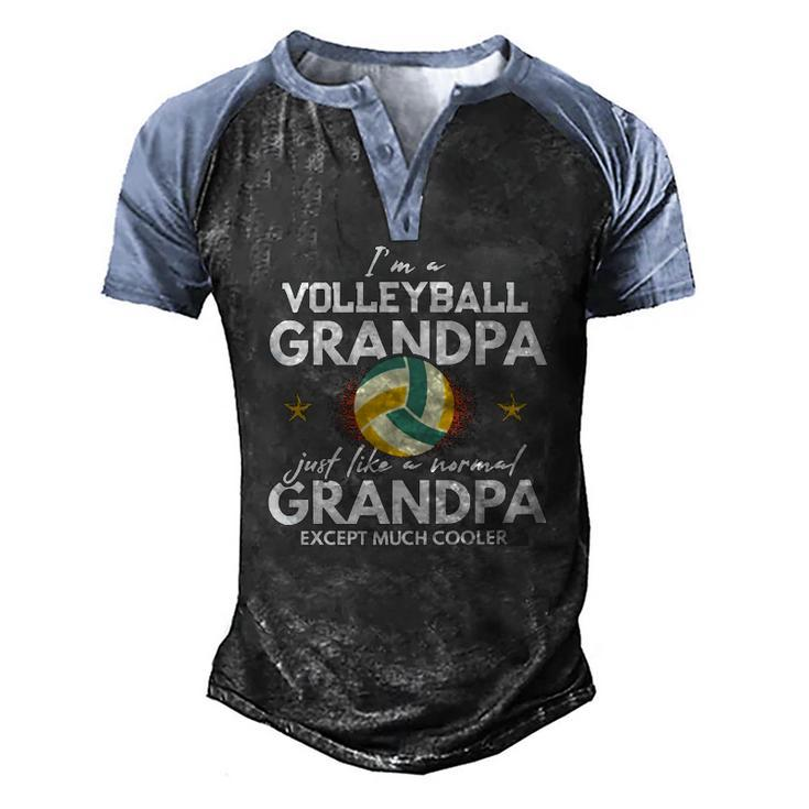 Im A Volleyball Grandpa Like Normal Grandparents Men's Henley Raglan T-Shirt