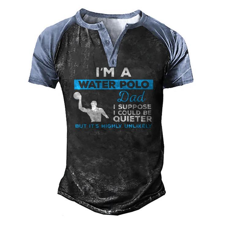 Water Polo Dadwaterpolo Sport Player Men's Henley Raglan T-Shirt