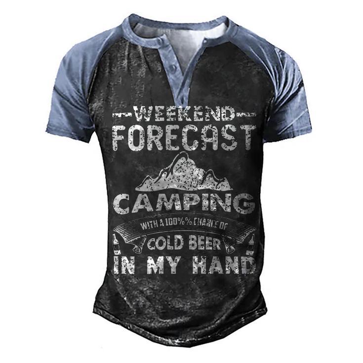 Weekend Forecast Camping 716 Trending Shirt Men's Henley Shirt Raglan Sleeve 3D Print T-shirt