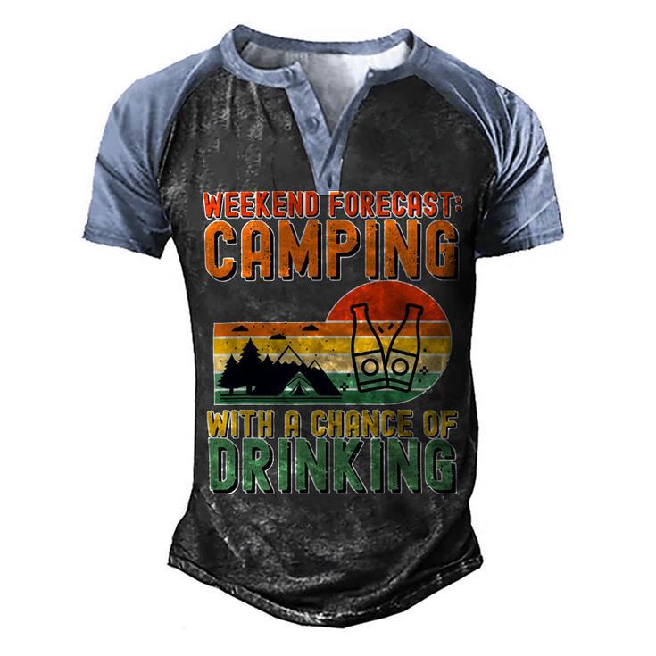 Weekend Forecast Camping With A Chance 19 Shirt Men's Henley Shirt Raglan Sleeve 3D Print T-shirt