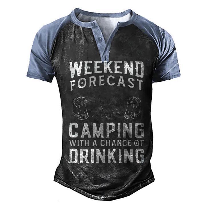 Weekend Forecast Camping With A Chance 22 Shirt Men's Henley Shirt Raglan Sleeve 3D Print T-shirt