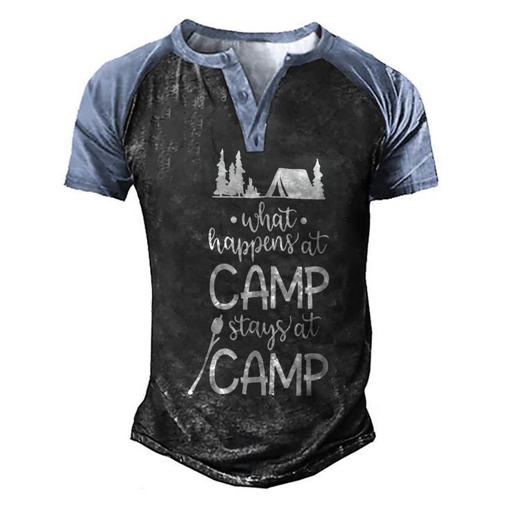 What Happens At Camp Stays At Camp Shirt Kids Camping Girls Men's Henley Shirt Raglan Sleeve 3D Print T-shirt