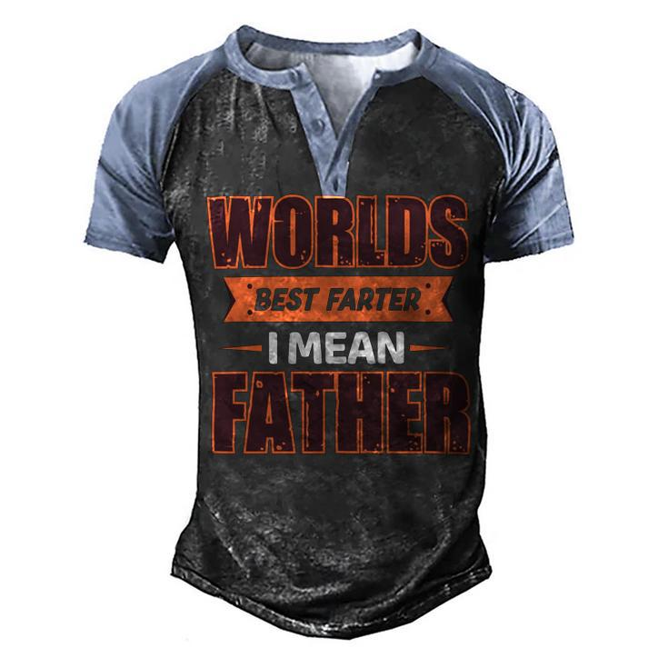 Worlds Best Farter Ever I Mean Father Fathers Day T Shirts Men's Henley Shirt Raglan Sleeve 3D Print T-shirt