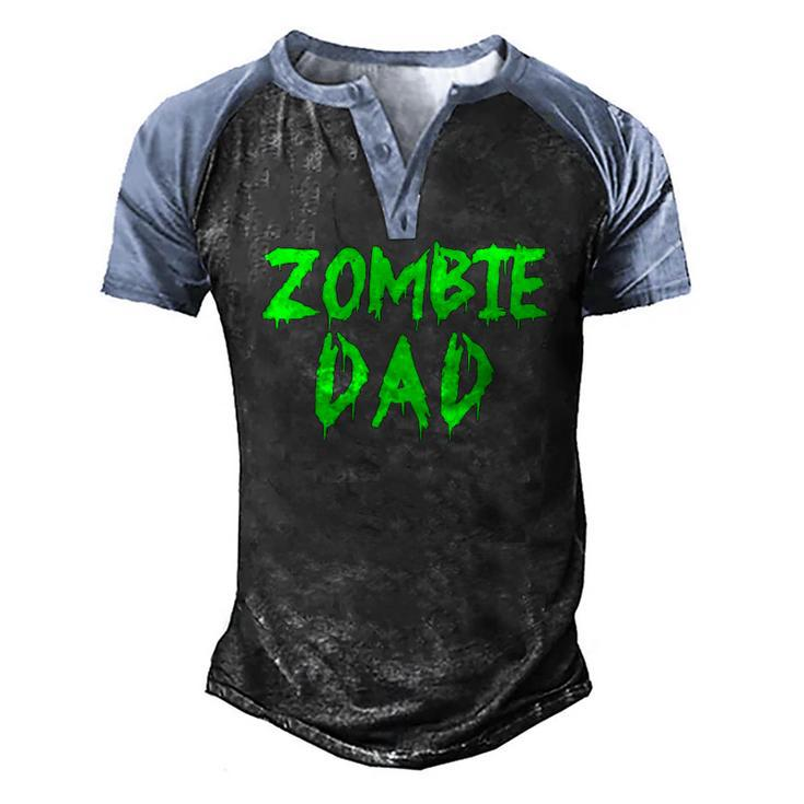 Zombie Dad Zombie Parents Zombie Dad Men's Henley Raglan T-Shirt