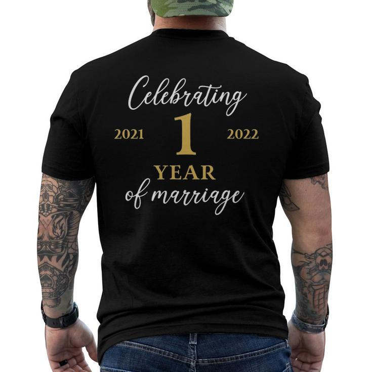 1 Year Of Marriage 2021 1St Wedding Anniversary Men's Back Print T-shirt