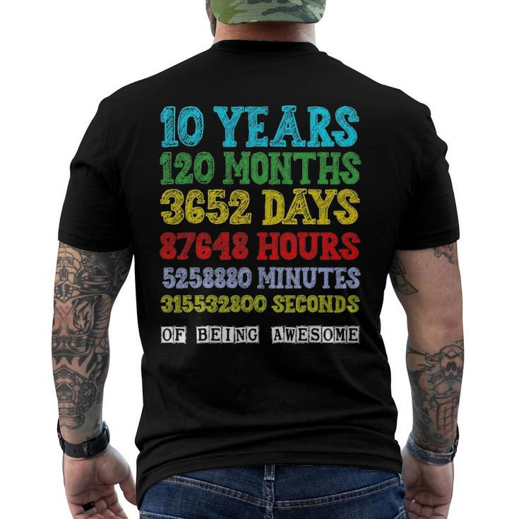 10 Years Of Being Awesome Happy 10Th Birthday Ten Countdown Men's Back Print T-shirt