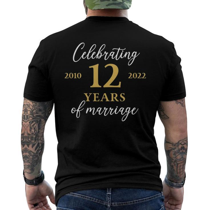 12 Years Of Marriage 2010 12Th Wedding Anniversary Men's Back Print T-shirt