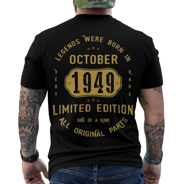 1949 October Birthday 1949 October Limited Edition Men's T-Shirt Back Print
