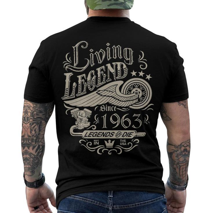 1963 Birthday Living Legend Since 1963 Men's T-Shirt Back Print