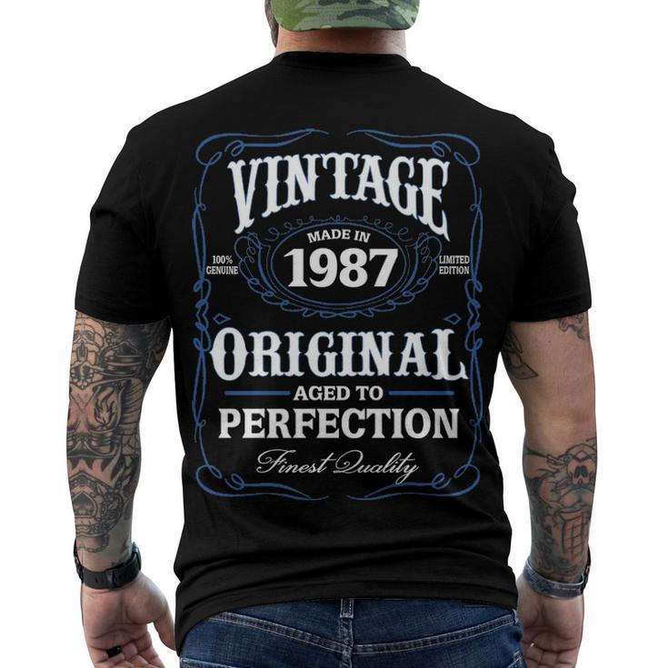 1987 Birthday 1987 Vintage Aged To Perfection Men's T-Shirt Back Print