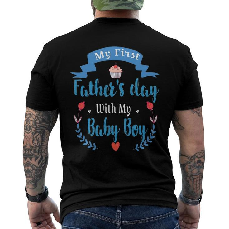 Mens My 1St Fathers Day Baby Boy Outfit New Daddy First Time Dad Men's Back Print T-shirt