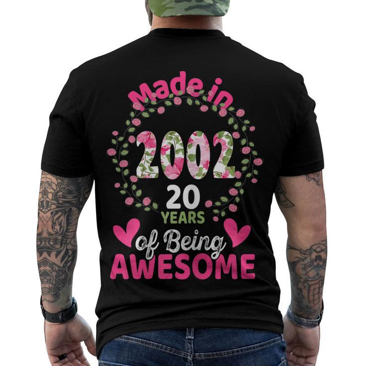 20 Years Old 20Th Birthday Born In 2002 Women Girls Floral Men's T-shirt Back Print