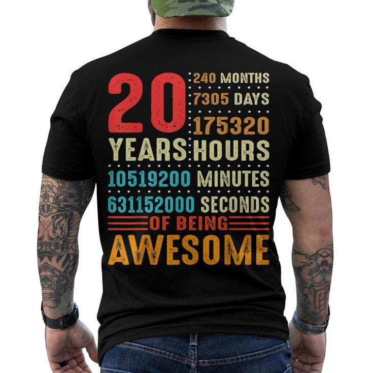 20 Years Old 20Th Birthday Vintage 240 Months For Boy Girl Men's T-shirt Back Print