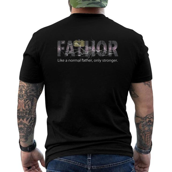 2021 - Lightning Fa-Thor Like Dad Only Stronger Men's Back Print T-shirt