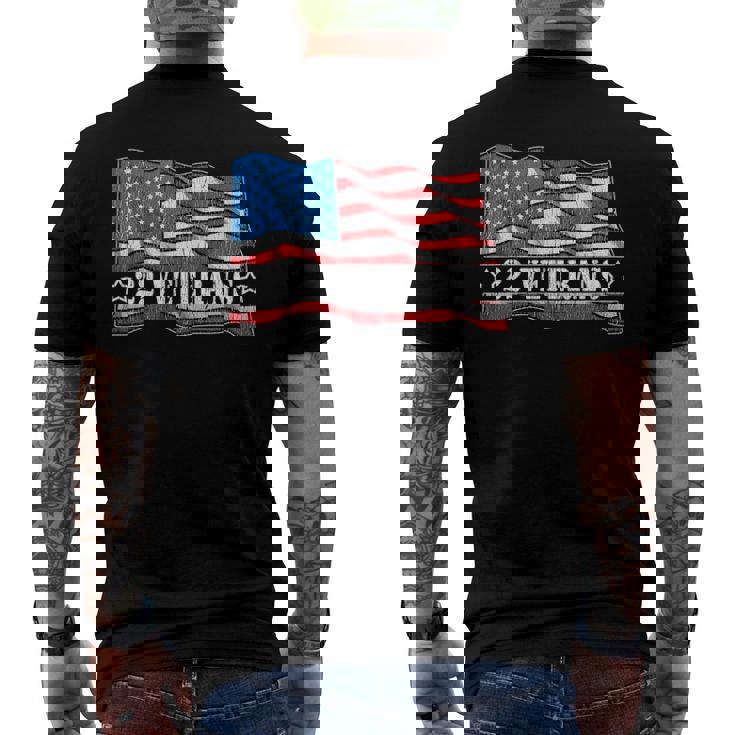 22 Veterans A Day Commit Suicide Ptsd Patriotic Usa Flag Men's Back Print T-shirt