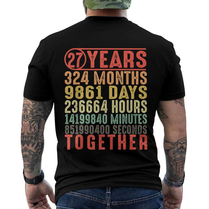 27 Year Wedding Anniversary Gifts For Her Him Couple  V2 Men's Crewneck Short Sleeve Back Print T-shirt