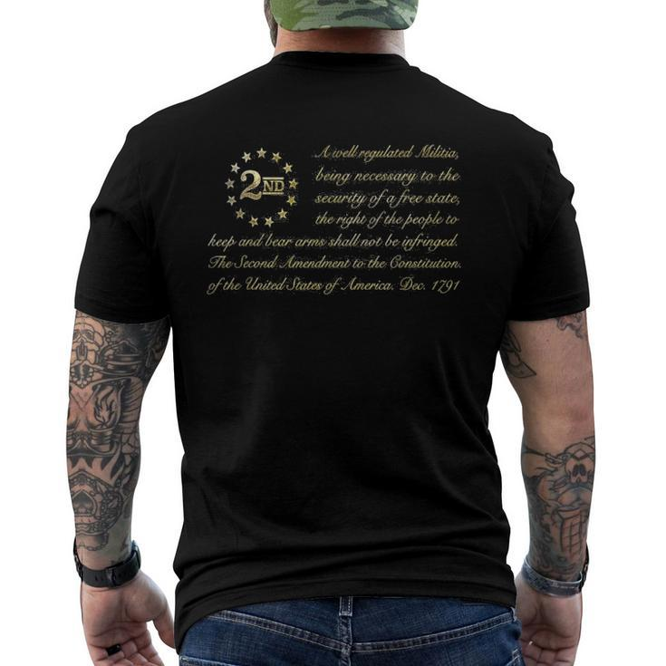 2Nd Amendment Pro Gun Constitution Men's Back Print T-shirt