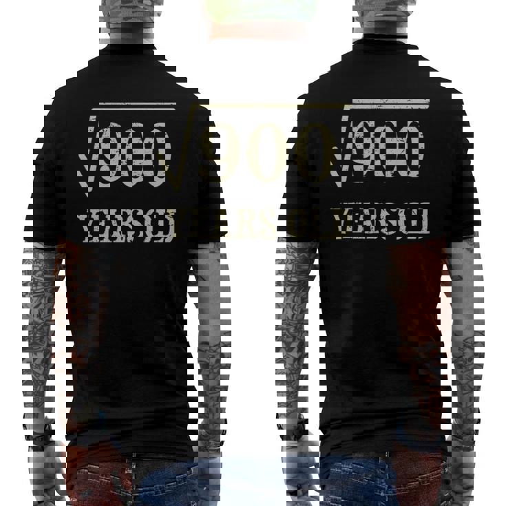 30 Years Old 30Th Birthday Give Idea Square Root Of 900 Vintage Birthday Men's Back Print T-shirt