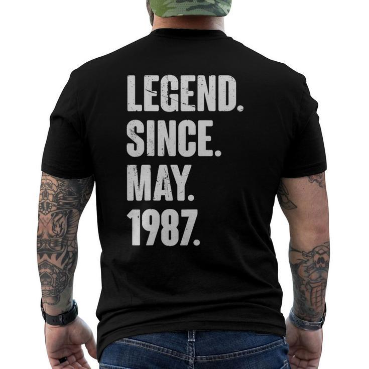 35 Years Old 35Th Birthday Legend Since May 1987 Men's Back Print T-shirt