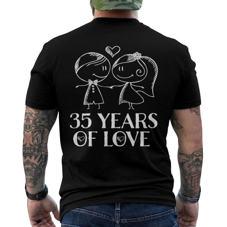 35Th Anniversary Couples 35 Year Wedding Anniversary Men's Back Print T-shirt
