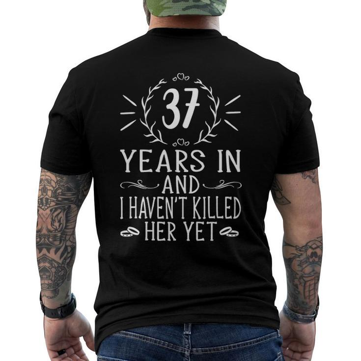 Mens 37Th Wedding Anniversary For Him - 37 Years Marriage Men's Back Print T-shirt