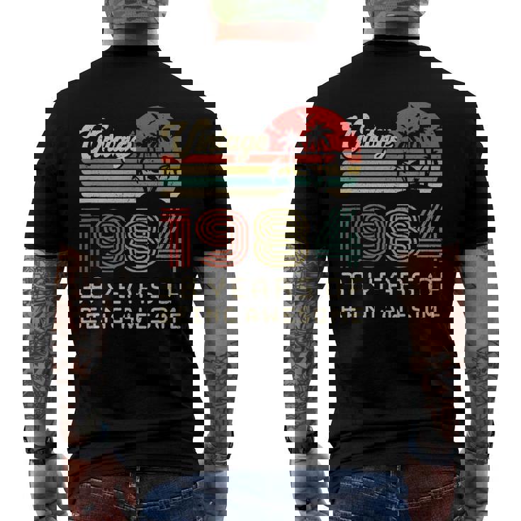 38 Years Old Birthday Vintage 1984 38Th Birthday Men's Back Print T-shirt