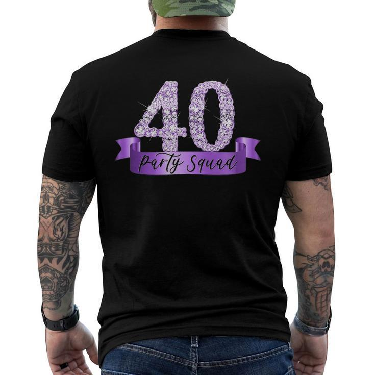 40Th Birthday Party Squad I Purple Group Photo Decor Outfit Men's Back Print T-shirt