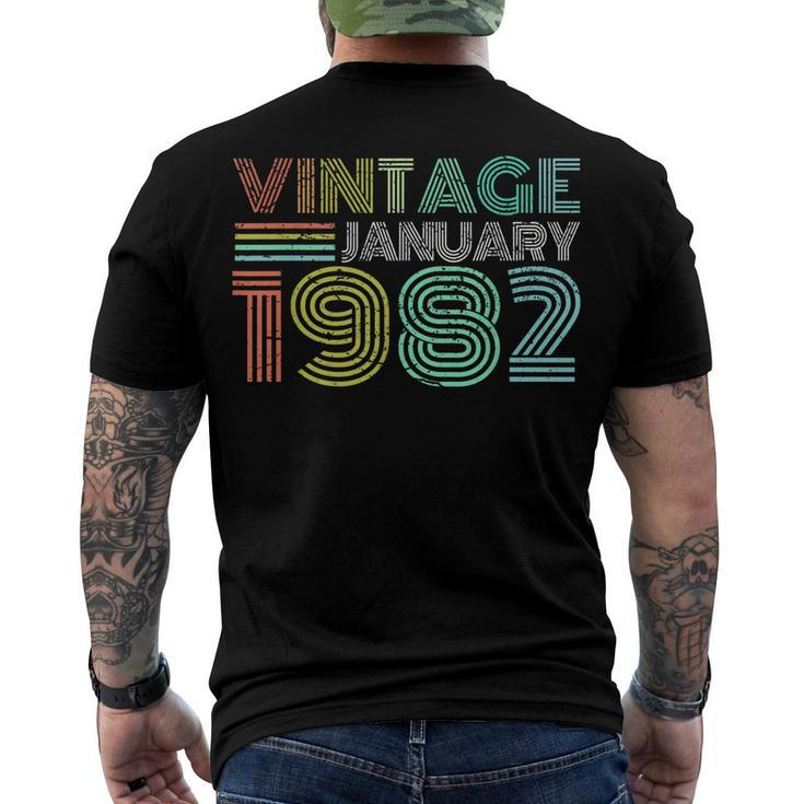 40Th Birthday Vintage January 1982 Forty Years Old Men's T-shirt Back Print