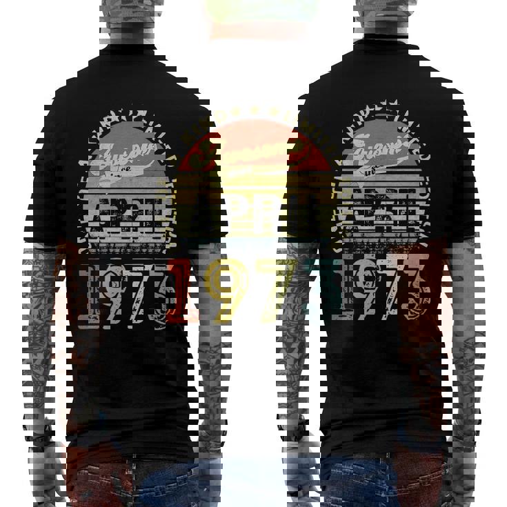 49 Years Old Birthday Awesome Since April 1973 49Th Birthday Men's Back Print T-shirt