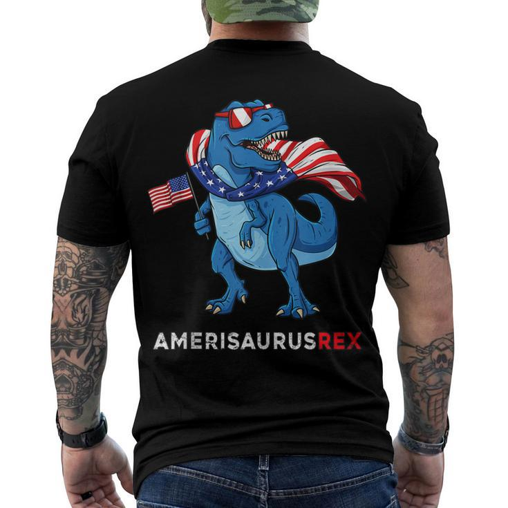4Th Of July Amerisaurus T Rex Dinosaur Boys Kids Ns Men's T-shirt Back Print