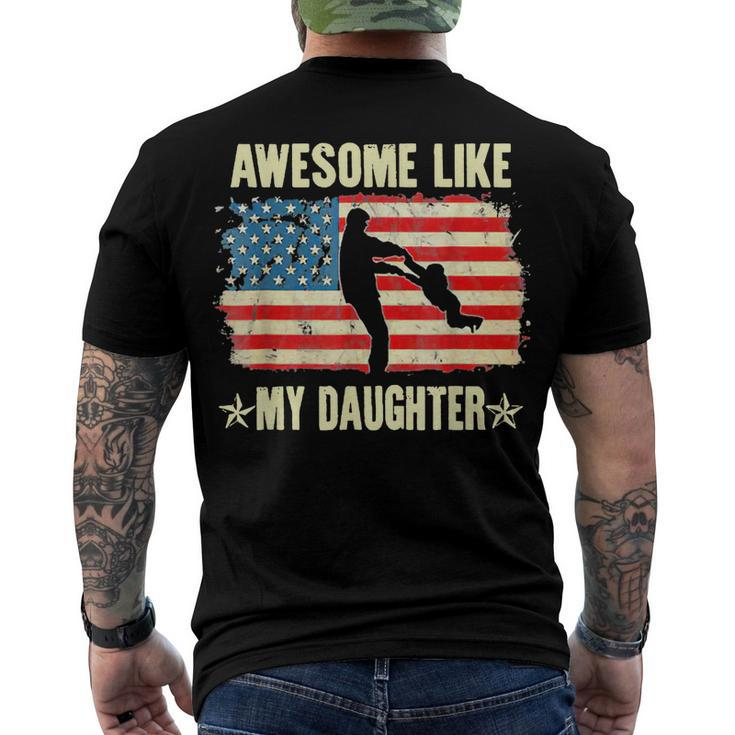 4Th Of July Awesome Like My Daughter Vintage Fathers Day Men's T-shirt Back Print
