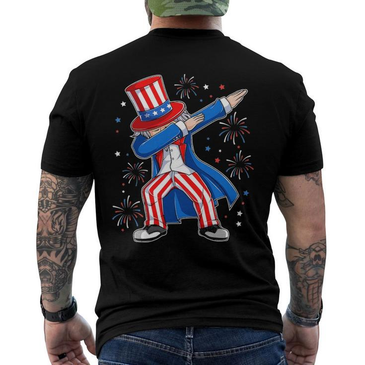 4Th Of July Dabbing Uncle Sam Costume Patriotic Men's Back Print T-shirt