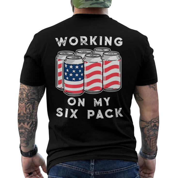 4Th Of July Drinking - Working On My Six Pack Men's Back Print T-shirt
