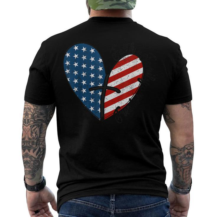 4Th Of July Faith Family Freedom American Flag Patriotic Men's T-shirt Back Print