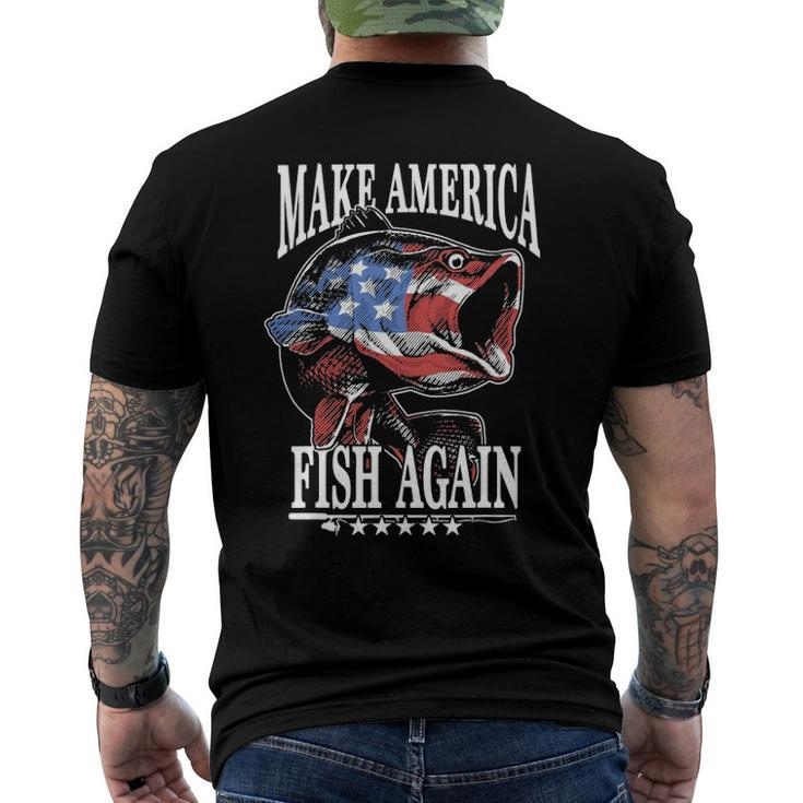 4Th Of July Fishing Make America Fish Again Usa Fisherman Men's Back Print T-shirt