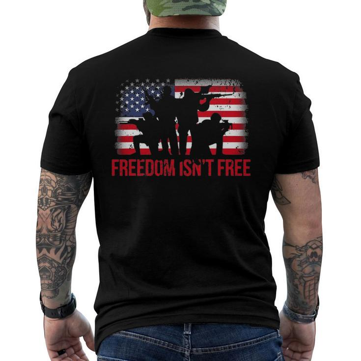 4Th Of July Freedom Isnt Free Veterans Day Men's Back Print T-shirt